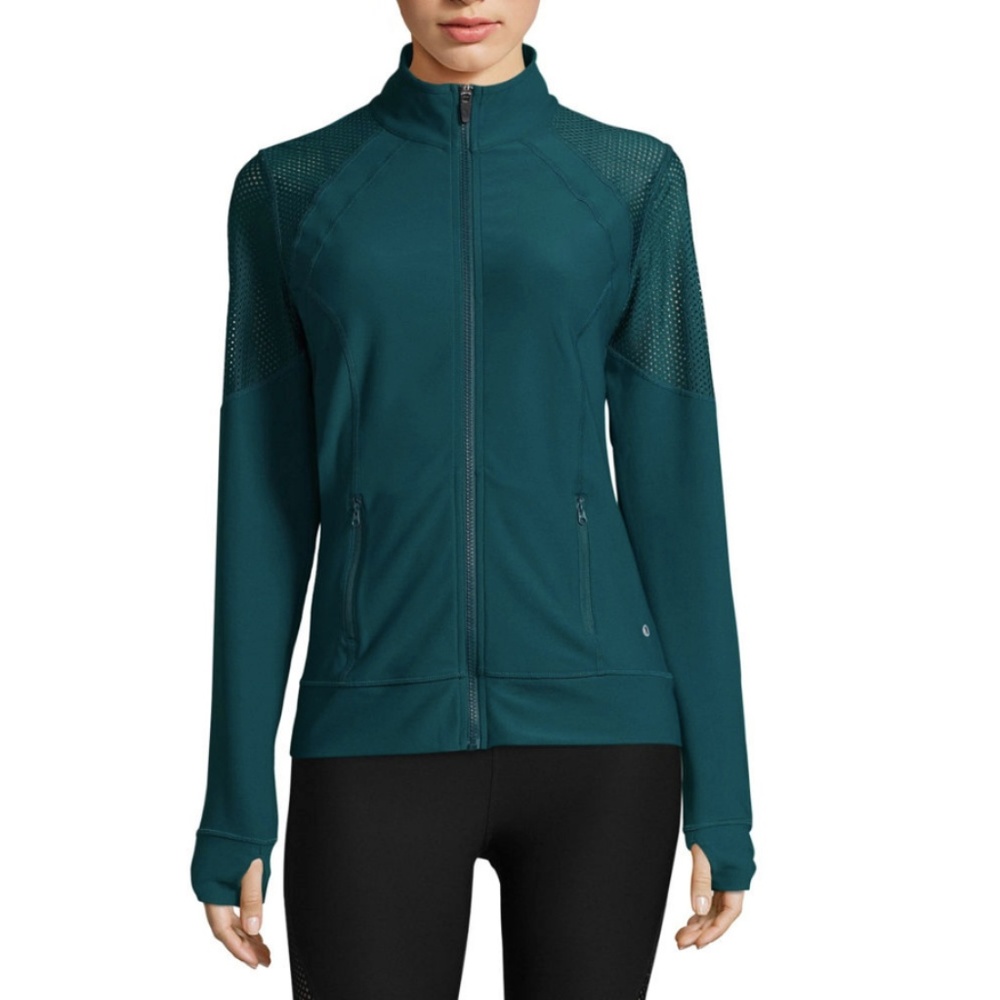 NWOT Xersion Teal Mesh Jacket Small